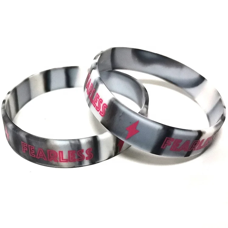 Engraved & Debossed Printed Rubber Bracelets Cheap Price Promotional Bracelets Wristbands