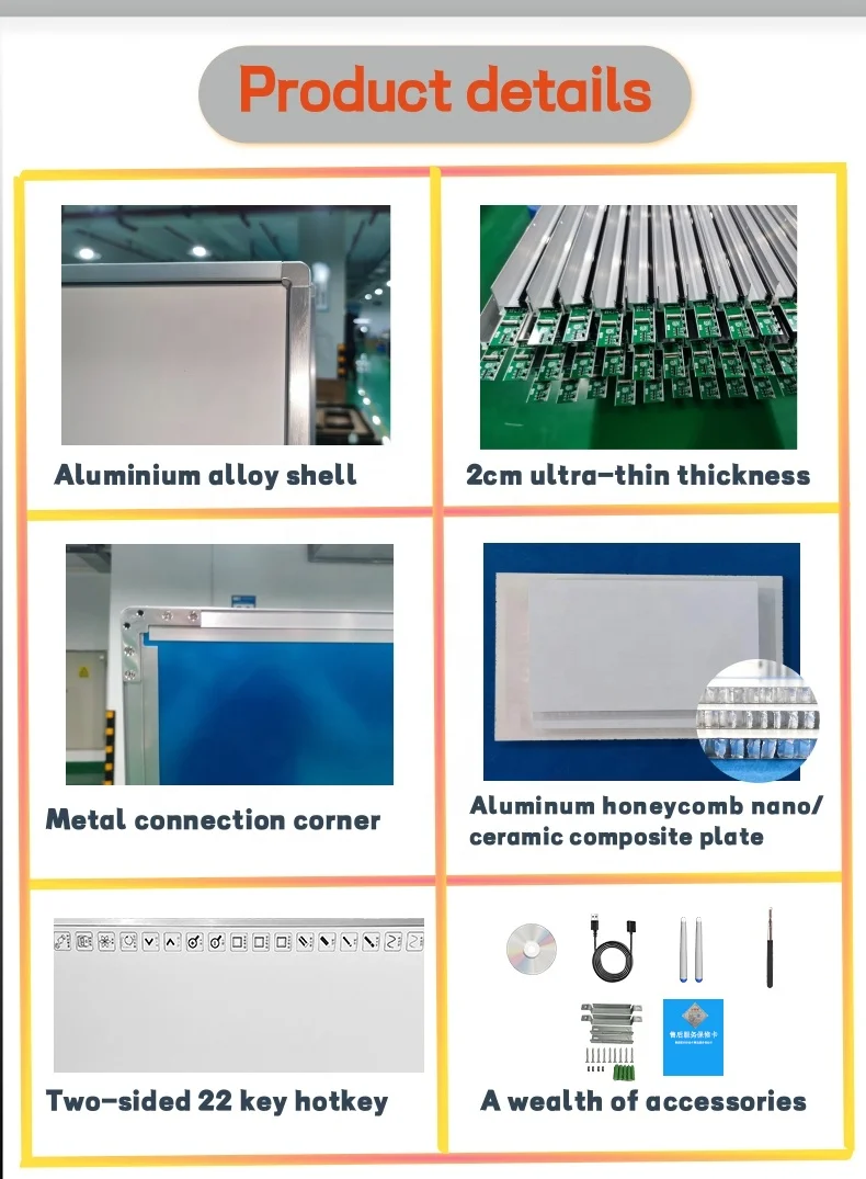ZHIPING IR Touch Product Multi Touch IR Electronic Whiteboard Connect Supplier 96 Inch 30 Technology Windows Note Board Led 4:3