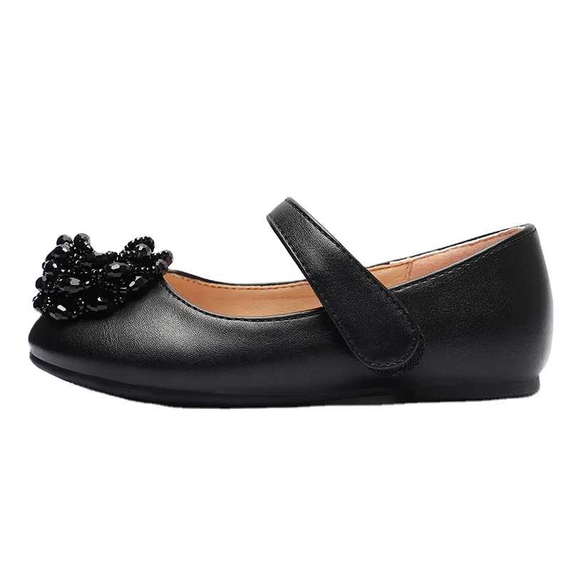 2022 New Arrival Cute Design Solid Color High Elastic Wearability Non-Slip Sole Girl Shoes With Floral Shape Decoration