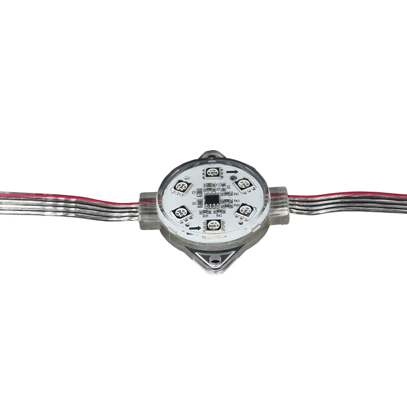 50mm Clear Flat LED DMX Pixel Point Light With DC24v 5050 RGB LED Chips For Building Lighting