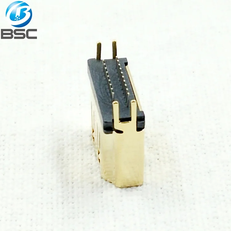 19P Straddle PCB Type A High Definition Multimedia Interface Connector for PCB 1.6mm Thickness with SPCC Shell Gold Plated