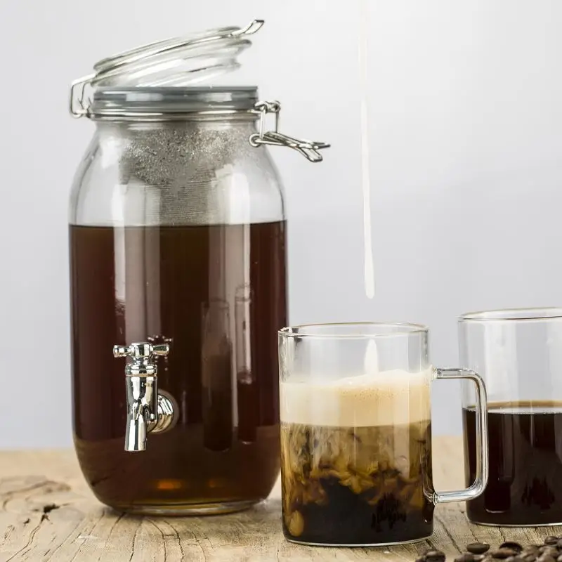 High quality glass Mason Jar with Infuser Filter Dutch Weave Cold Brew Coffee maker