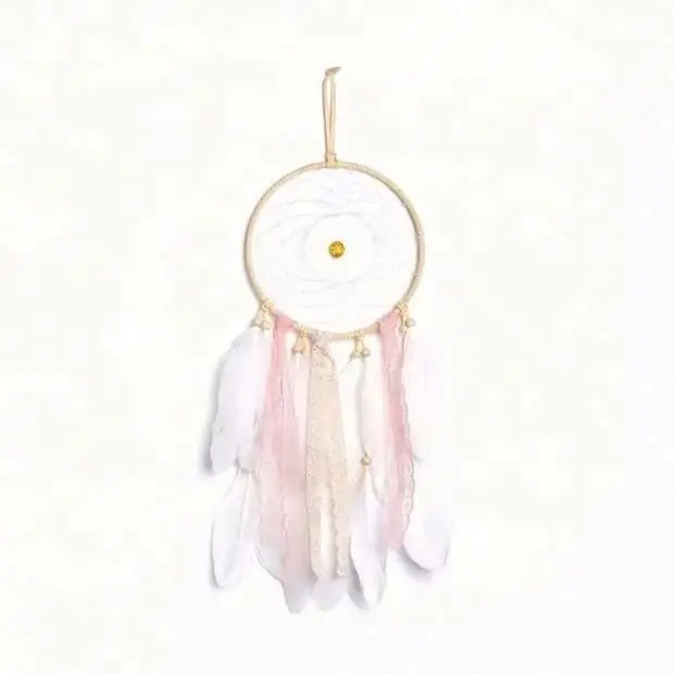 Wholesale Handmade Boho Hanging Feather Dream Catcher for Car Home Room Door Wall Art Party Decor Ornament Gift Craft DIY Kit