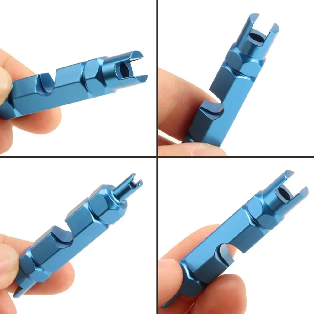 Bicycle Tire Nozzle Wrench Multifunctional Valve Core Tool Double-head Portable Removal Disassembly Spanner Bike Repair