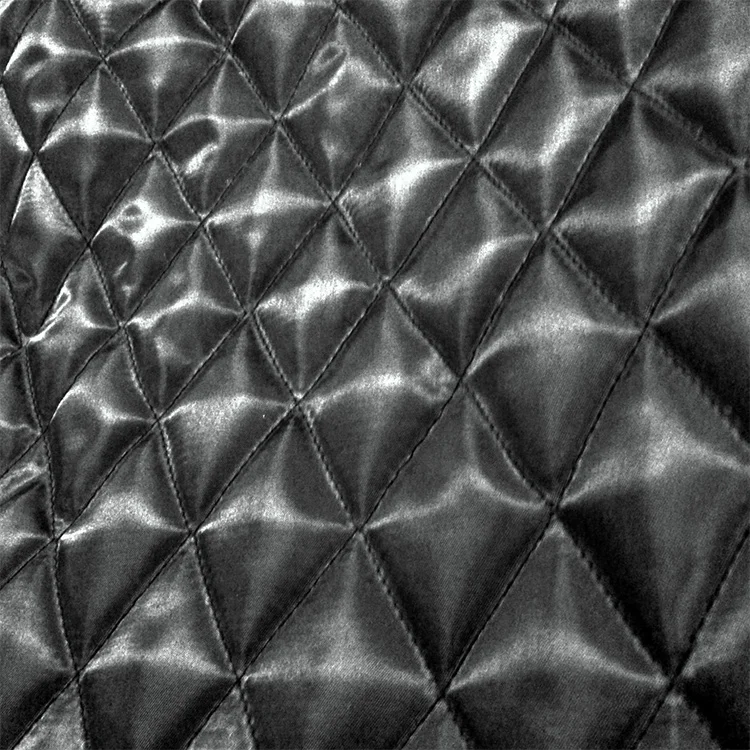 2021 Polyester / Nylon Custom Wholesale Soft Feeling Quilted Faux Leather Fabric