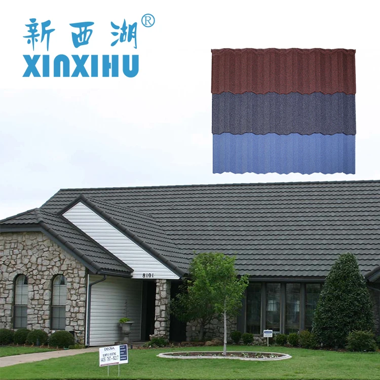 Free Sample Waterproof Building Materials Stone Coated Steel Roofing Tile