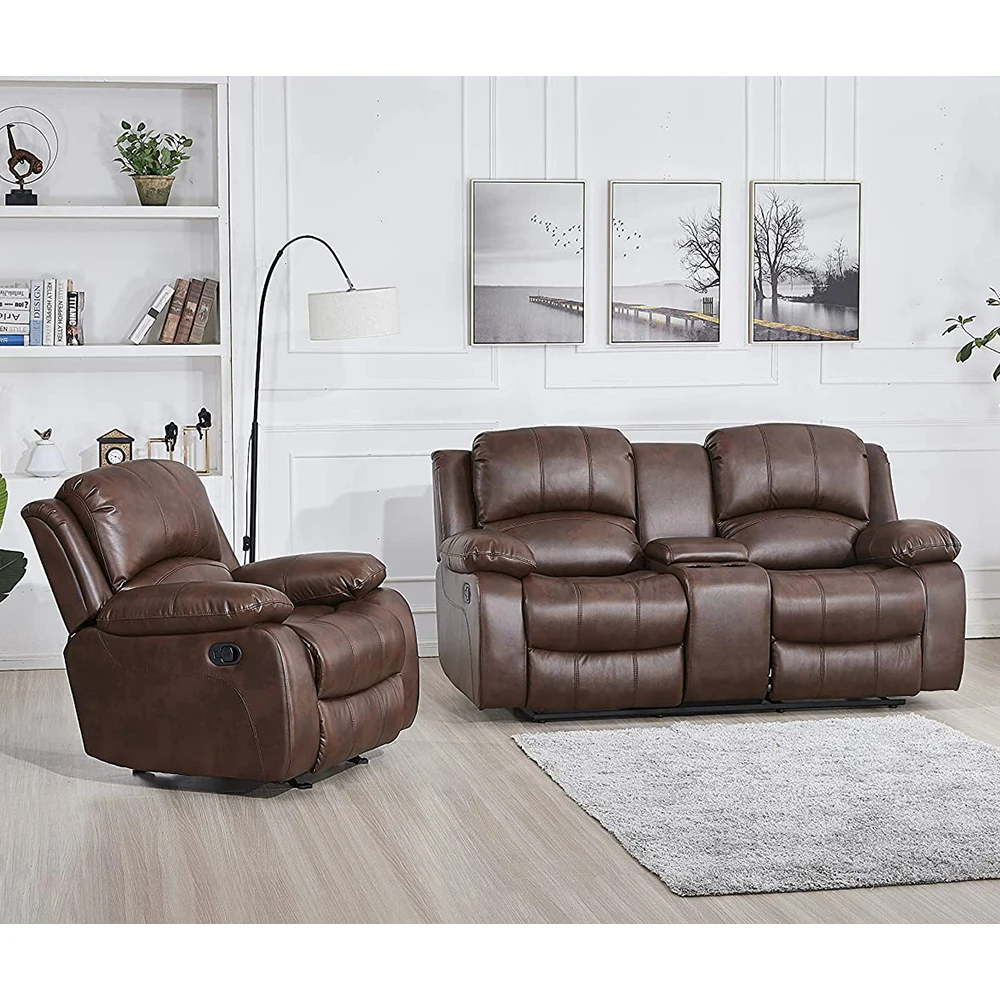 XIHAO Living Room Set Asientos Reclinables Leather Sectional Sofa With Recliner Recliner 3 Seater