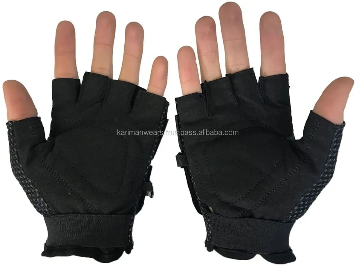 Winter Tactical Paintball Shooting Combat Anti-Skid Rubber Hard Knuckle Cycling Hiking Half Finger Gloves