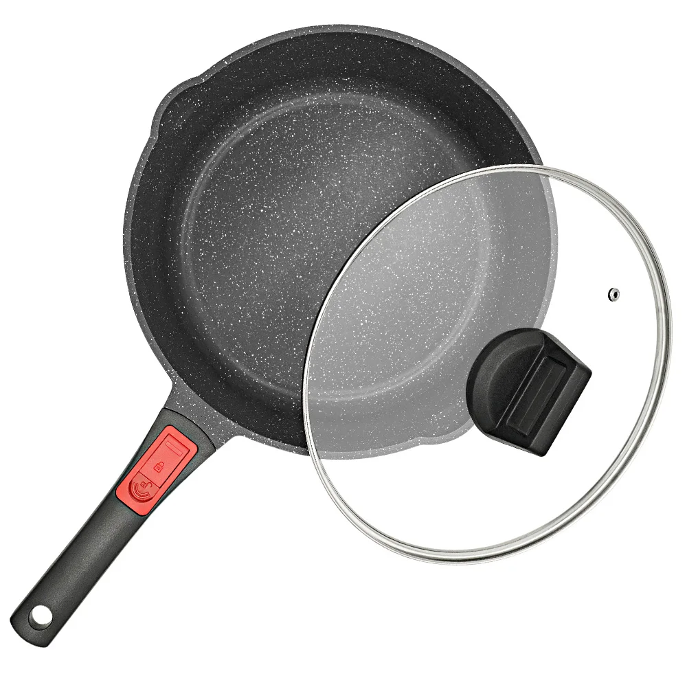 SANLANG High Quality Breakfast Healthy Removable Handle Frying Pan Non Stick Induction Deep Oil Frying Pan
