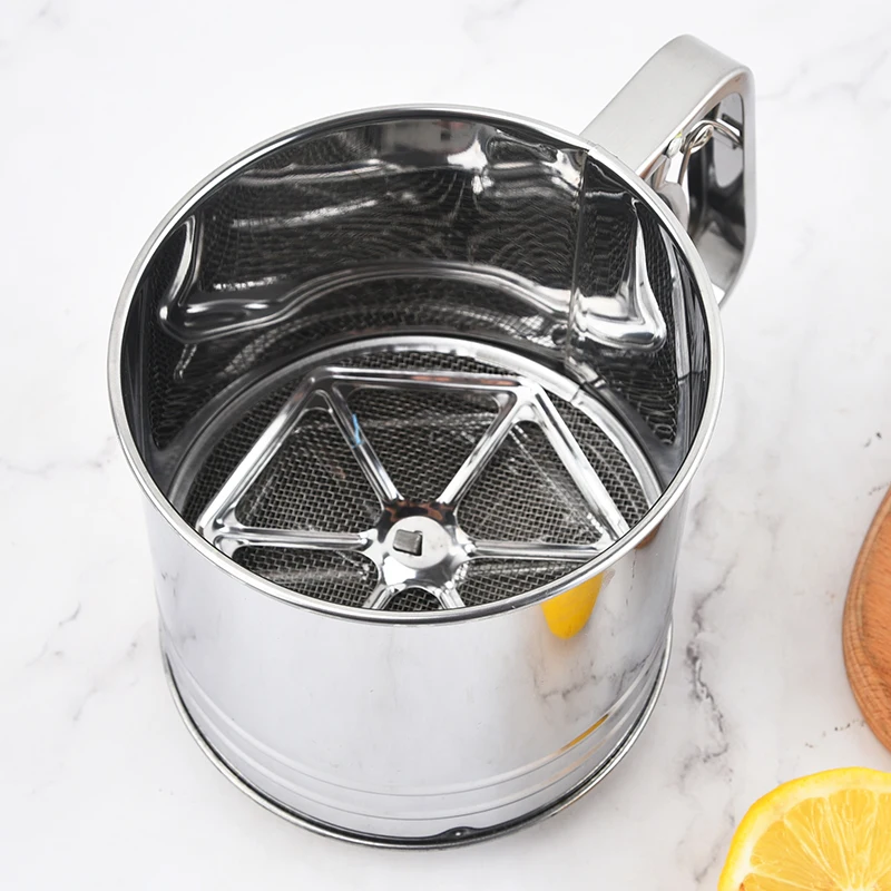 Baking Tools Stainless Steel Hand Squeeze Flour Sifter