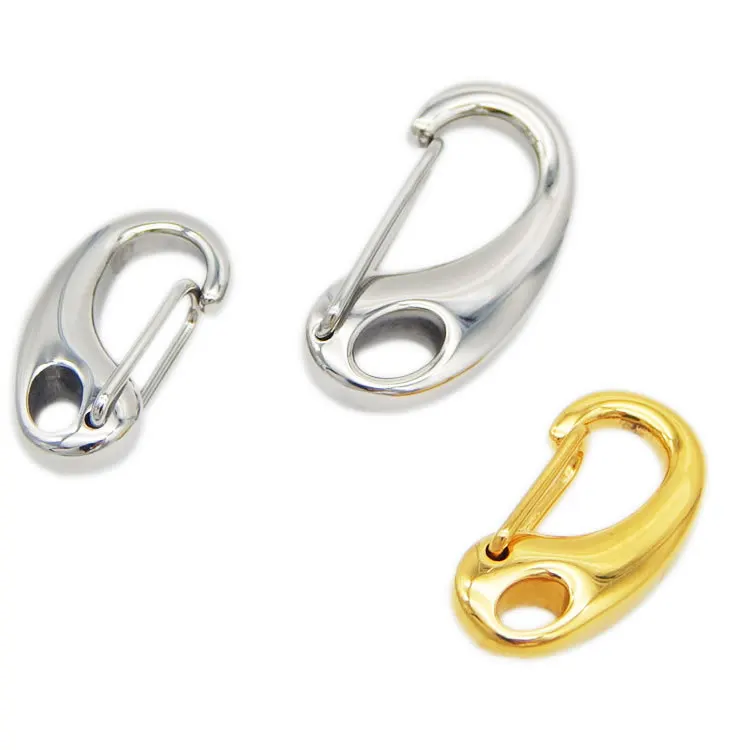 Factory Custom Jewelry Clasp Manufacturer Various Size Stainless Steel Buckle Bracelets Double Lobster Clasp for Bracelets