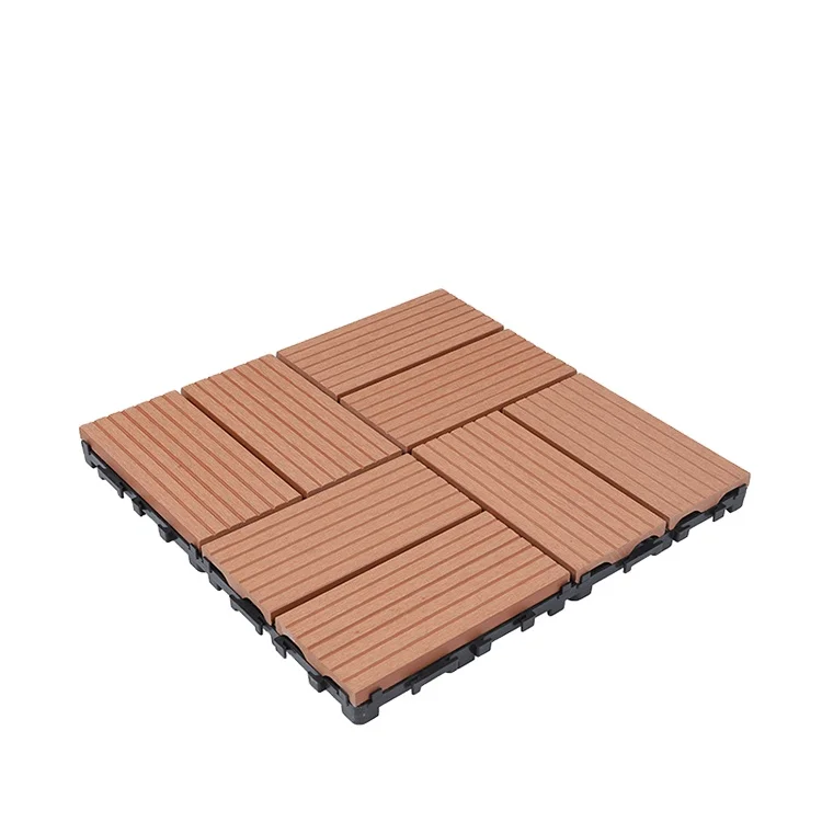 Factory Directly Sell Wpc Decking Tile 30X30 Wooden Floor Plank DIY Wpc Decking Floor Covering