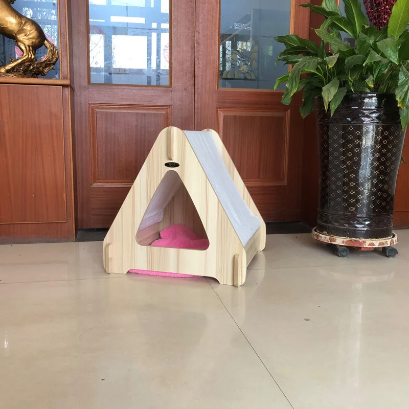 Cat Kennel Nest Pet Tent Dog warm Comfortable House Cage Wood Removable Dog Tent Bed