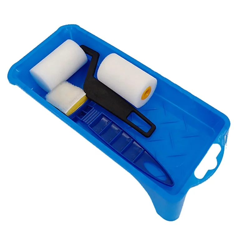Factory Direct Sale Multifunctional Plastic Handle Easy Color Paint Roller Tray For Art Painting