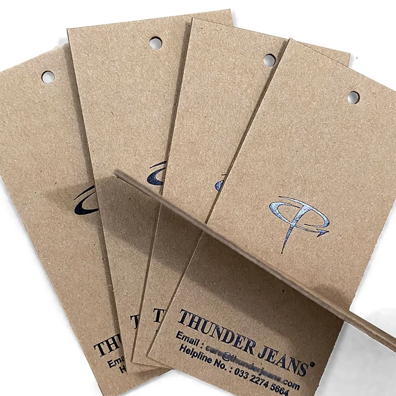 Embossed Etiketter Etiquetas Branded Swing Paper Hang Logo Clothing Tags Custom Tag Hangtag