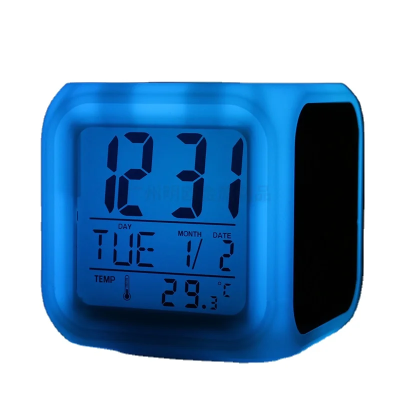 Dye Sublimation LED Light Up Digital Alarm Clock with Four Sides Personalized Alarm Clock Gift for Mom Coworker Best Friend