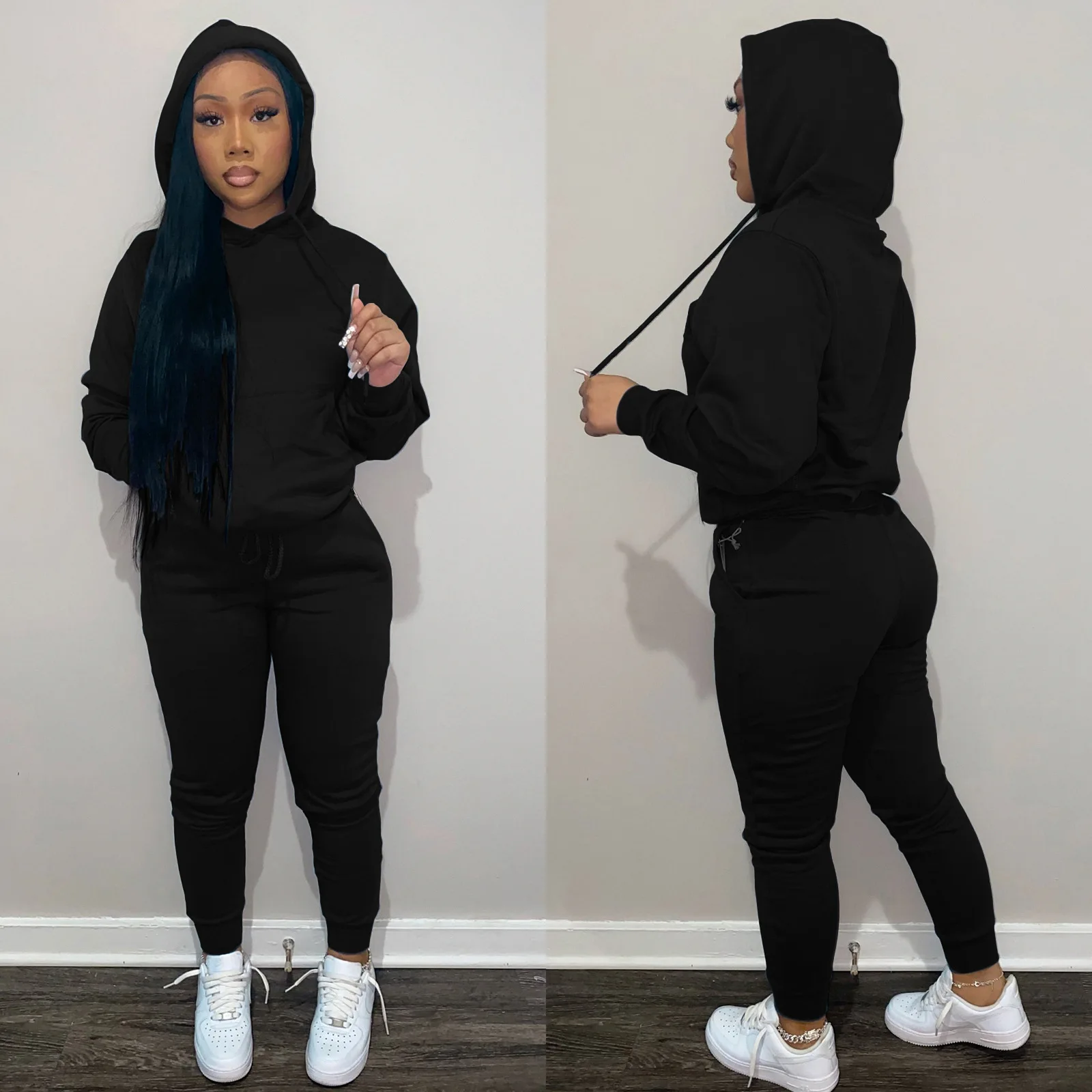LW8197 - Custom tracksuit jogger pants set 2021 thick sweatsuit women winter clothing 2 piece sets