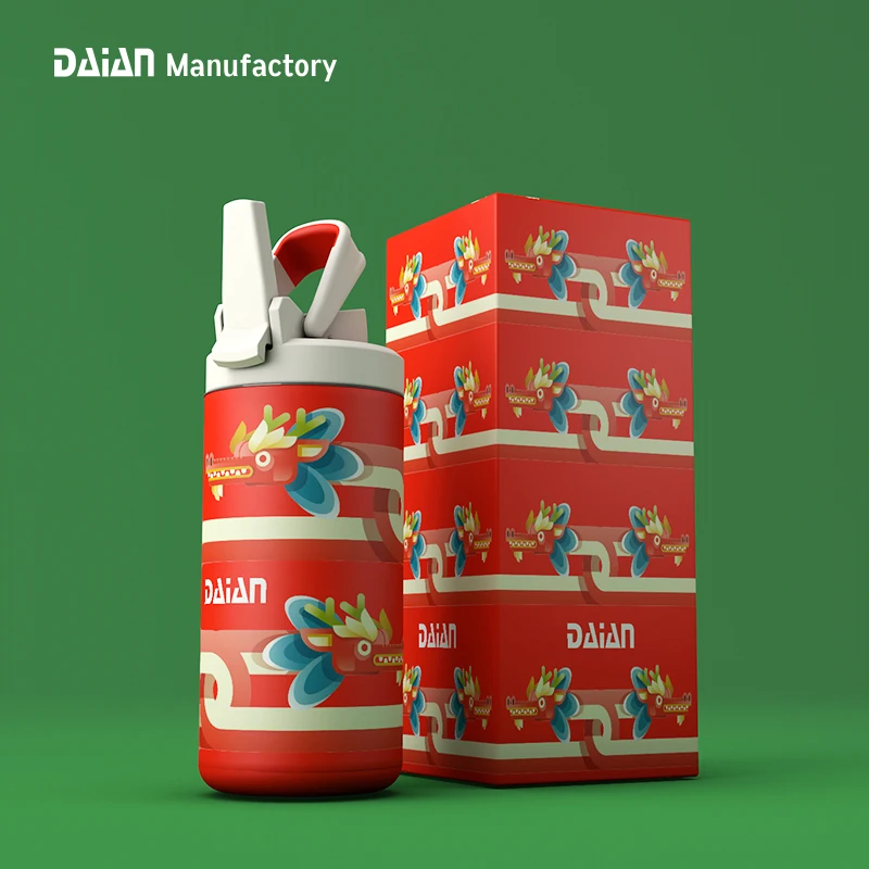 Amazon Best Selling Portable Customized Logo Stainless Steel Kids Drinking Insulated Water Bottle with Straw Lid