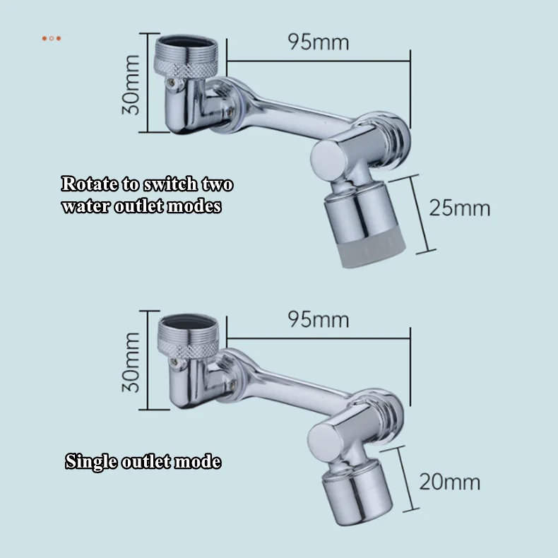 Landoo 1080 Degree Free Rotation Universal Filter Anti Splash Nozzle kitchen Multi-function Sprayer faucet Head faucet aerator