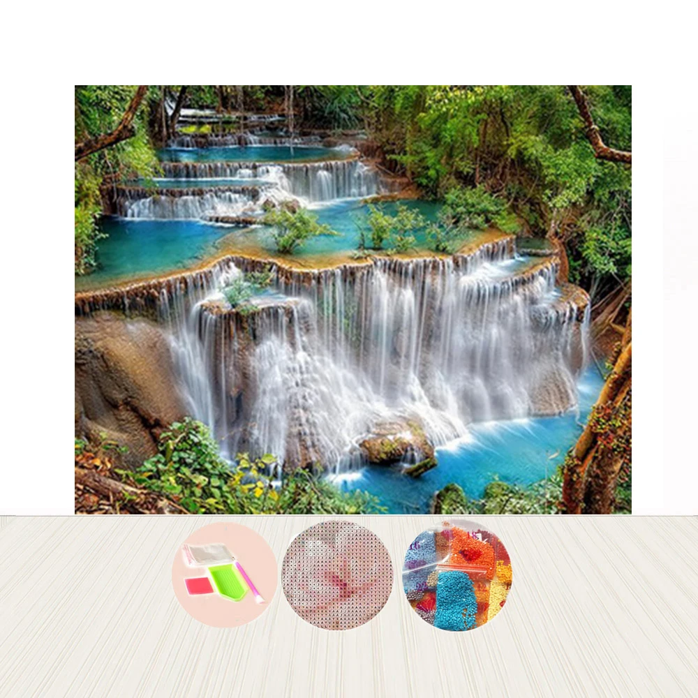 Land Scape Landscape Theme Round Diy Diamond Painting Set Stitch with Custom Logo