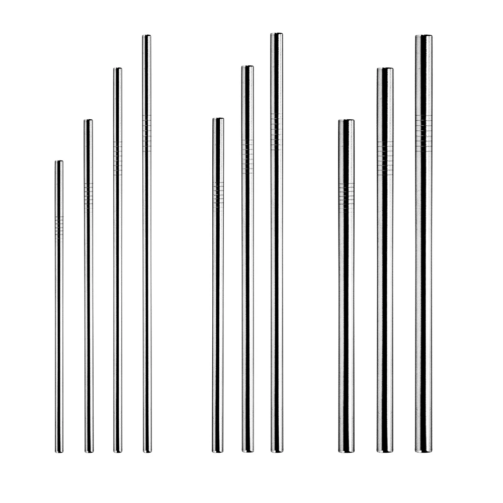 Многоразовые соломинки из нержавеющей стали с логотипом на заказ, 6 мм