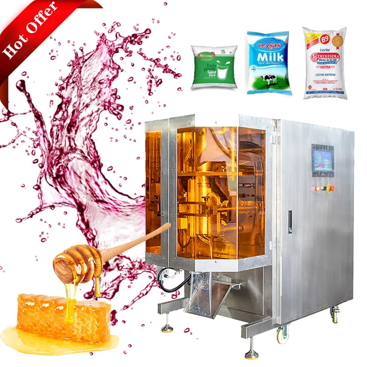 2021 Dust-proof design Automatic Honey Liquid Filling Packaging Machine Milk Back Seal Packaging Machine