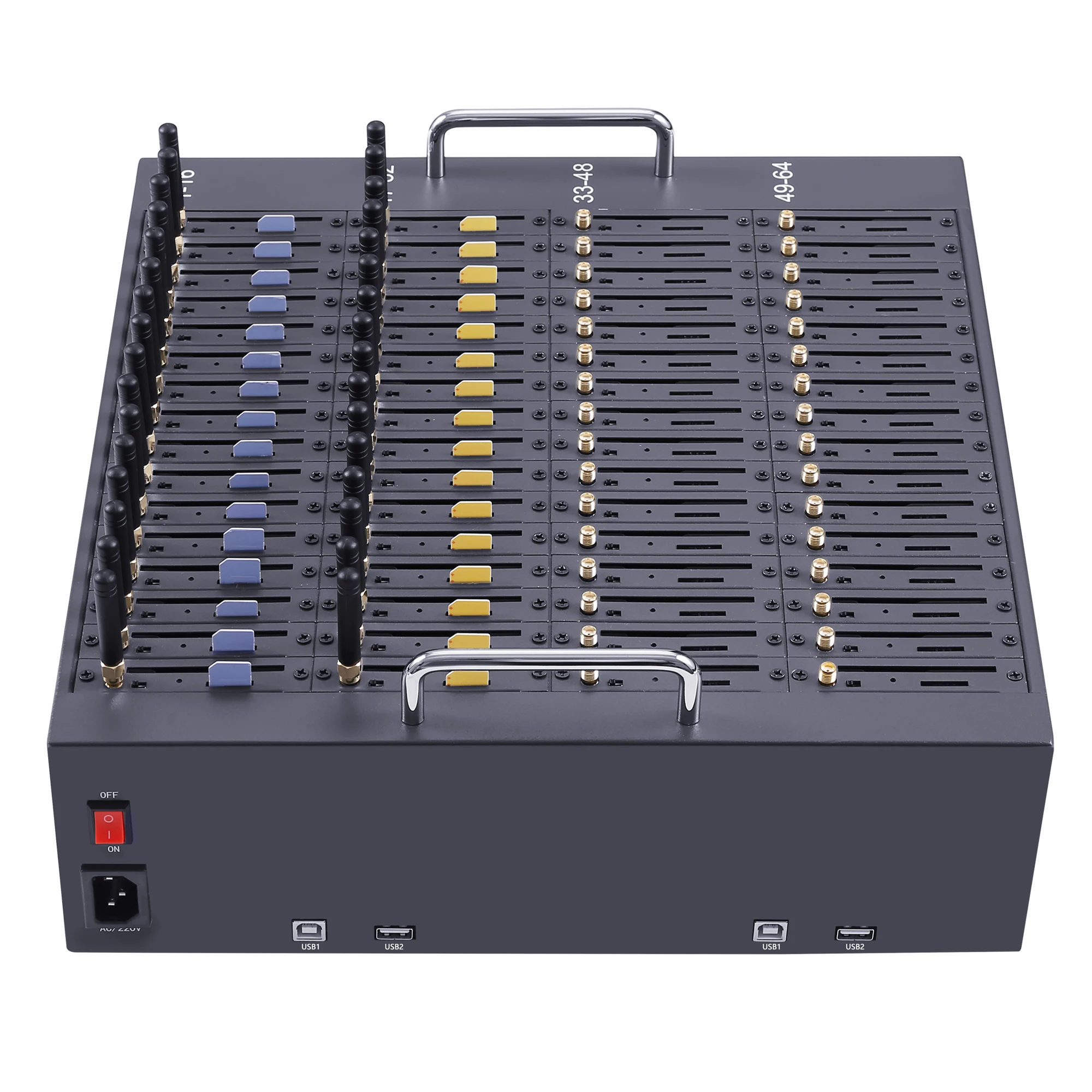 2022 hot sale cable modem  bulk sms post 64 ports gsm modem sending 3000 sms per hour auto sim block for marketing