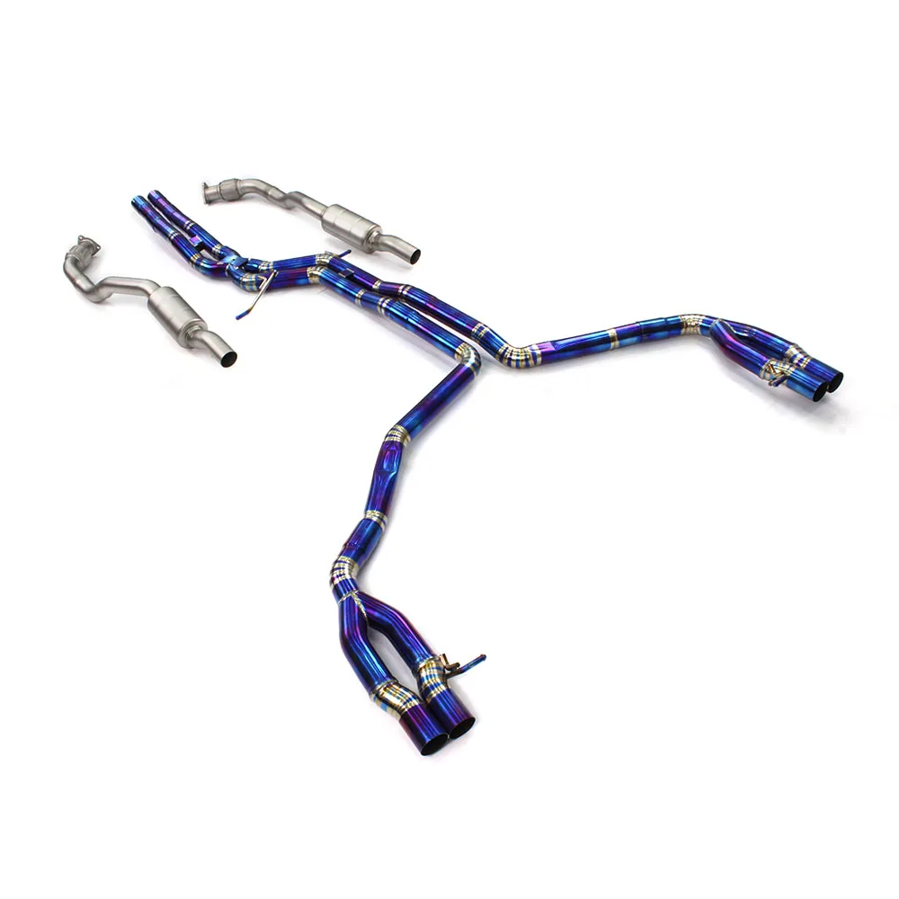 For Audi S6 S7 RS6 RS7 C7  Racing Exhaust Modified CatBack Titanium Front Pipe High Performance Exhaust system without muffled