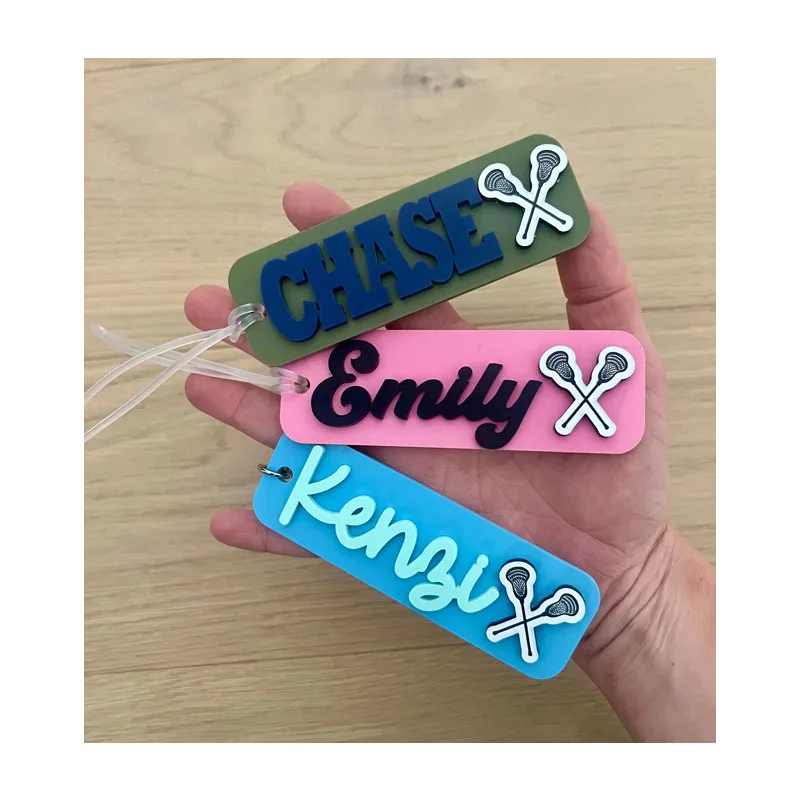 Custom Acrylic Name Bag Tag Back To School Personalized Acrylic Colorful Name Tag Lunch Box Name Topper Plate Tumbler Decoration