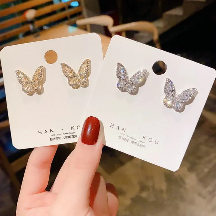 
SHARON SH612 2020 New Fashion Women Jewelry Shiny Delicate Gold Crystal Butterfly Earring 