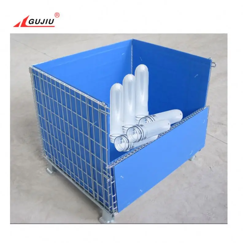 China Storage Steel Stacking Gabion Galvanized Roll Pet Preform Bottle Square Folding Foldable Wire Mesh Pallet Container