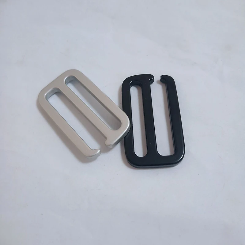 Custom Silver Black Metal G Hook Webbing Strap Adjuster Aluminum Climbing Hook G Buckle 38mm