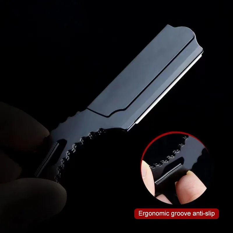 New Double Ring Shaver With Handle Hairdresser Barber Haircut Beard Eyebrow Stainless Steel Safety Razors Shaving Tools For Men