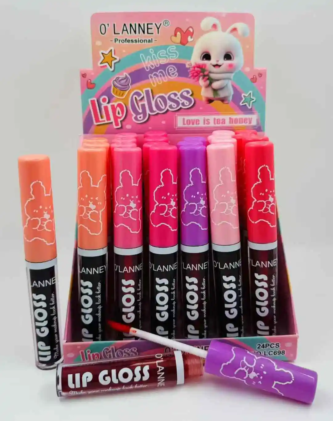 2024 New Cartoon color changing lip gloss lipstick water wholesale