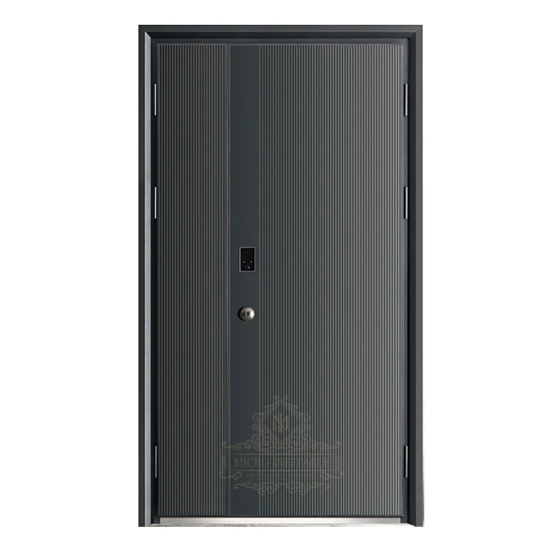 Egyptian Revial Style Waterproof Stainless Steel Doors Front Entry Door Modern Safety Metal Main Door