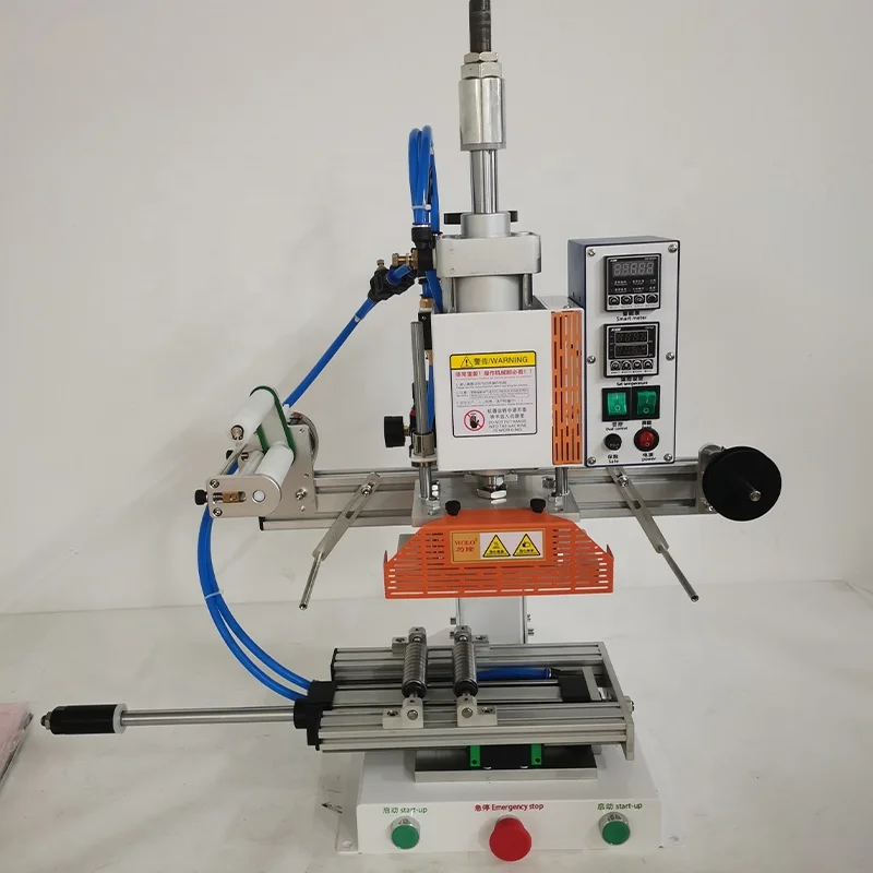 pneumatic cylinder hot foil stamping printing machine for Round cosmetic perfume bottles jar glass plastic cup