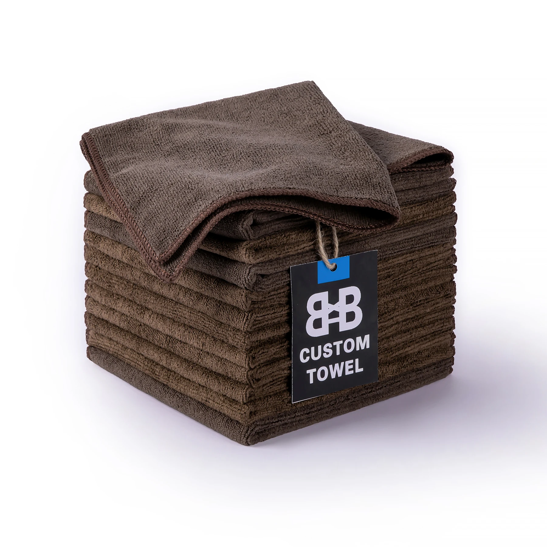 40X40cm 300gsm Recyclable high quality custom cleaning cloth wholesale for car kitchen cleaning black microfiber towel set