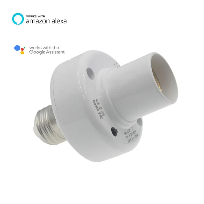 Умный адаптер для лампы tuya e27 Wi-Fi и RF433 работает с