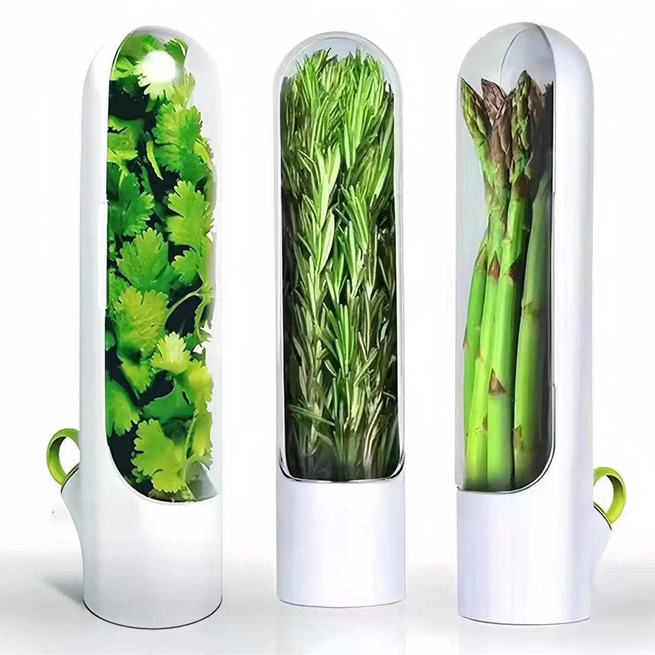 Herb Saver for Refrigerator Fresh Herb Keeper Herb Saver Pod Containers for Storaging Cilantro Parsley Asparagus