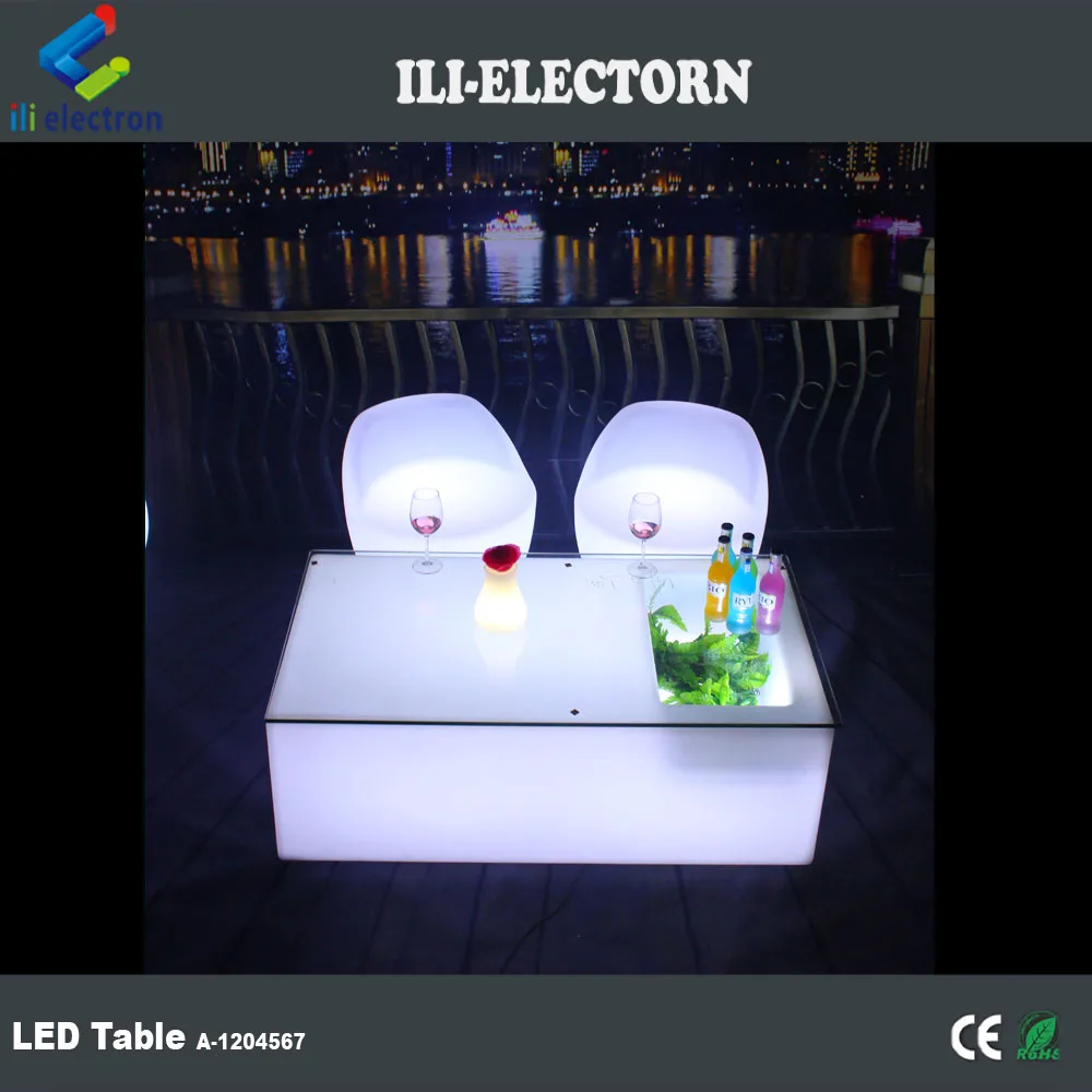 Glow bar table plastic cocktail table  led ice bucket table