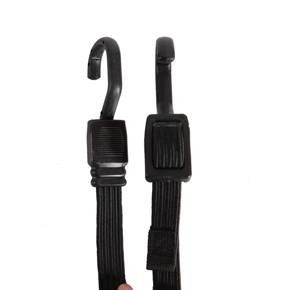 18mm flat adjustable elastic cord bungee cord black red 45cm