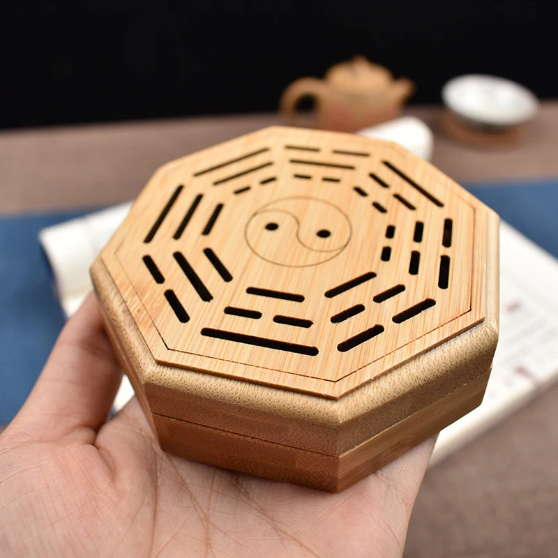 Teahouse Desktop Car Decoration Bamboo Frangement Wood Incense Burner Stick Holder Incense Box For Business Gifts