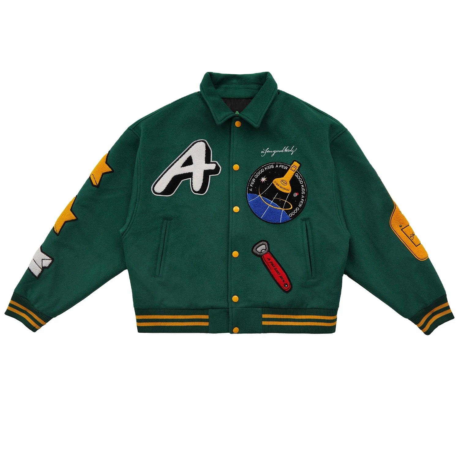 Custom logo embroidery design chenille patch fleece wool bulk vintage youth mens letterman varsity jackets