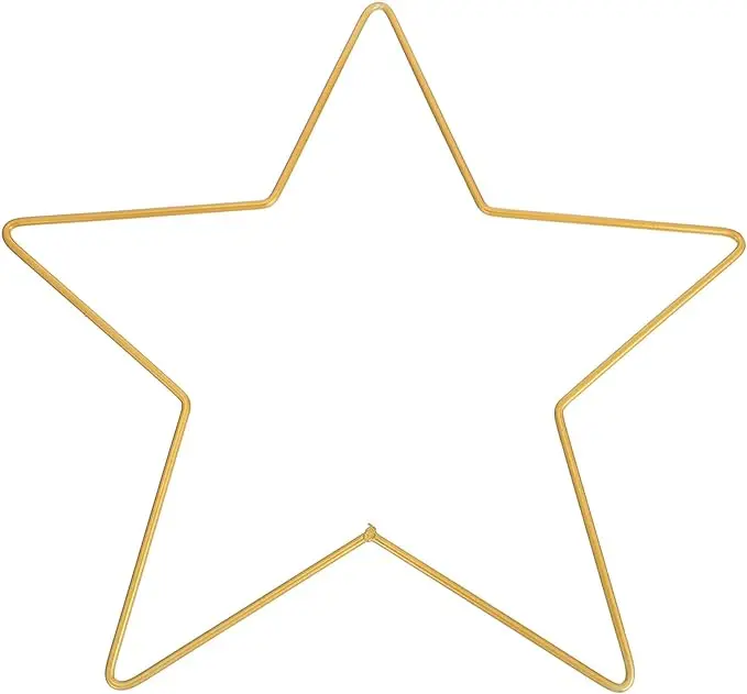 Large Star Wreath Frame 12 Inch Gold Metal Pentagram Hoop Dream Catcher Hoops for Craft Wreath Christmas Tree Wall Hanging Deco