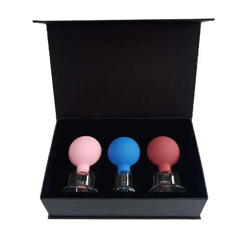 Wholesale Cupping Cups Manufacturing Suction Massage 3 Set Vacuum Cups Glass Facial Cupping Set