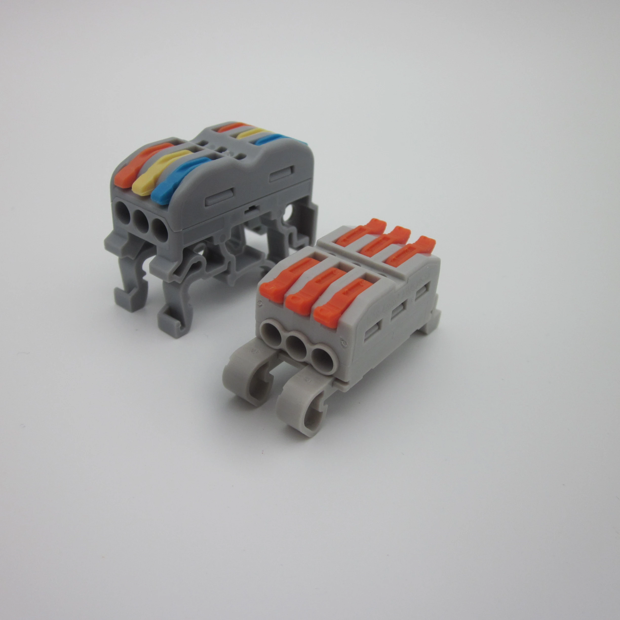 Mini Size 3 Poles Compact Splicing  Cable Wire Connector Fixable Two Sides Wire Connecting Connector  2-15 poles