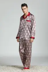 Wholesale long sleeve silk pyjamas Luxurious satin men pajamas sets plus size nightgown for men