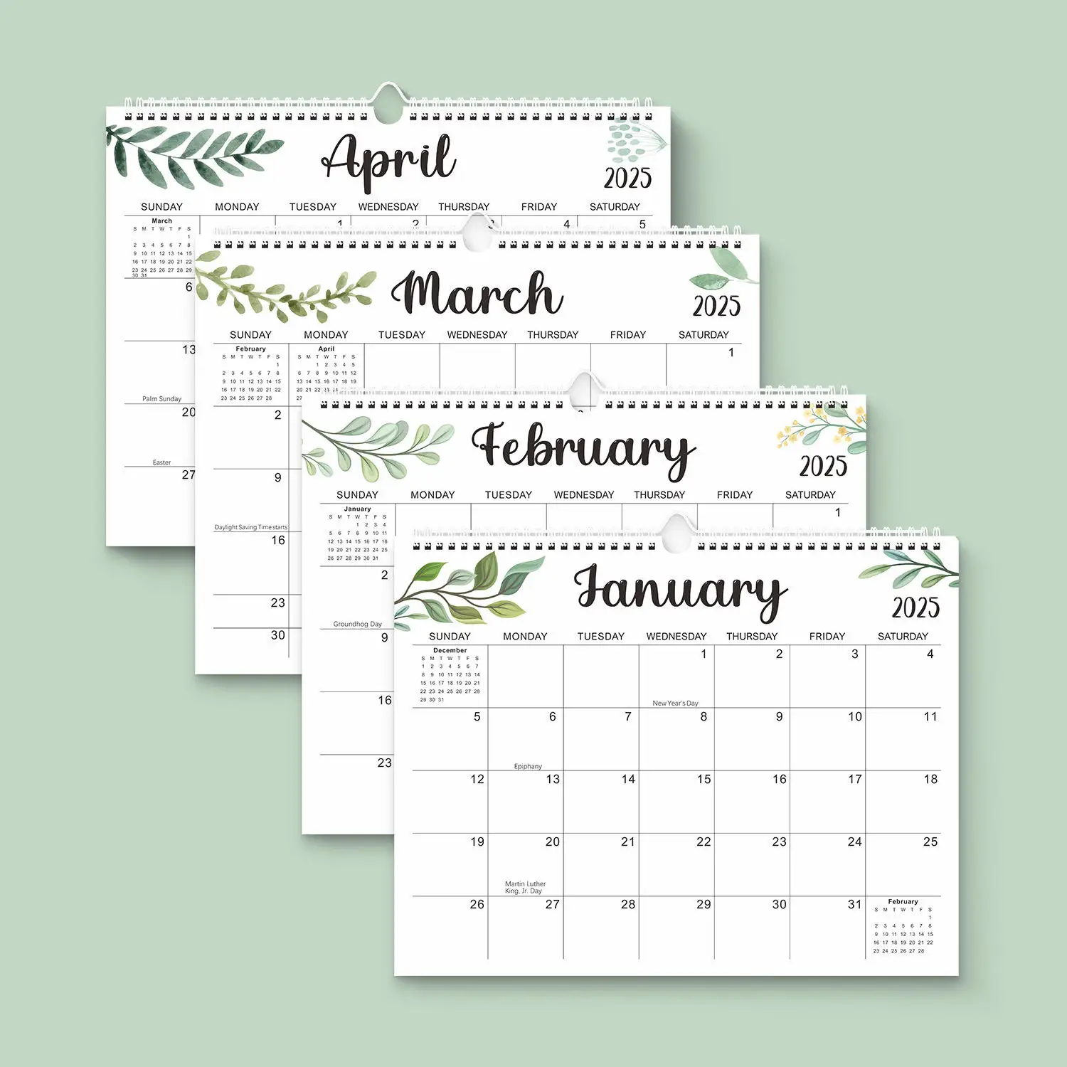 Promotional custom 2025 Schedule planner Coil binding Wall calendar Monthly plan calendar Business supplies