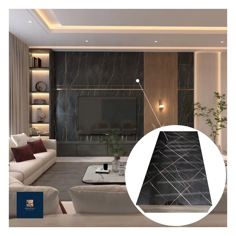 High Gloss UV Board Waterproof 3D Wall Panel PVC Marble Sheet for Decor