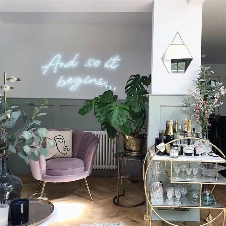 Customized gift shop letter led hanging signs warm white light neon signs for bar party home decoration